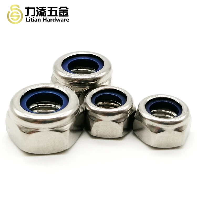 Hex nut manufacturer non-standard safety fastener mixed nylon nut weld stainless steel nylock insert nuts