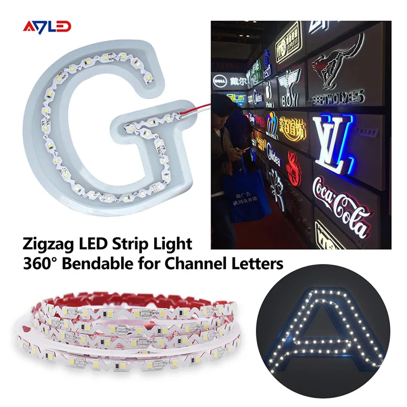6mm Width Non-waterproof S Shape 2835 DC12V 5M Bendable DIY LED Strip Light Channel Letters Advertising Lamp