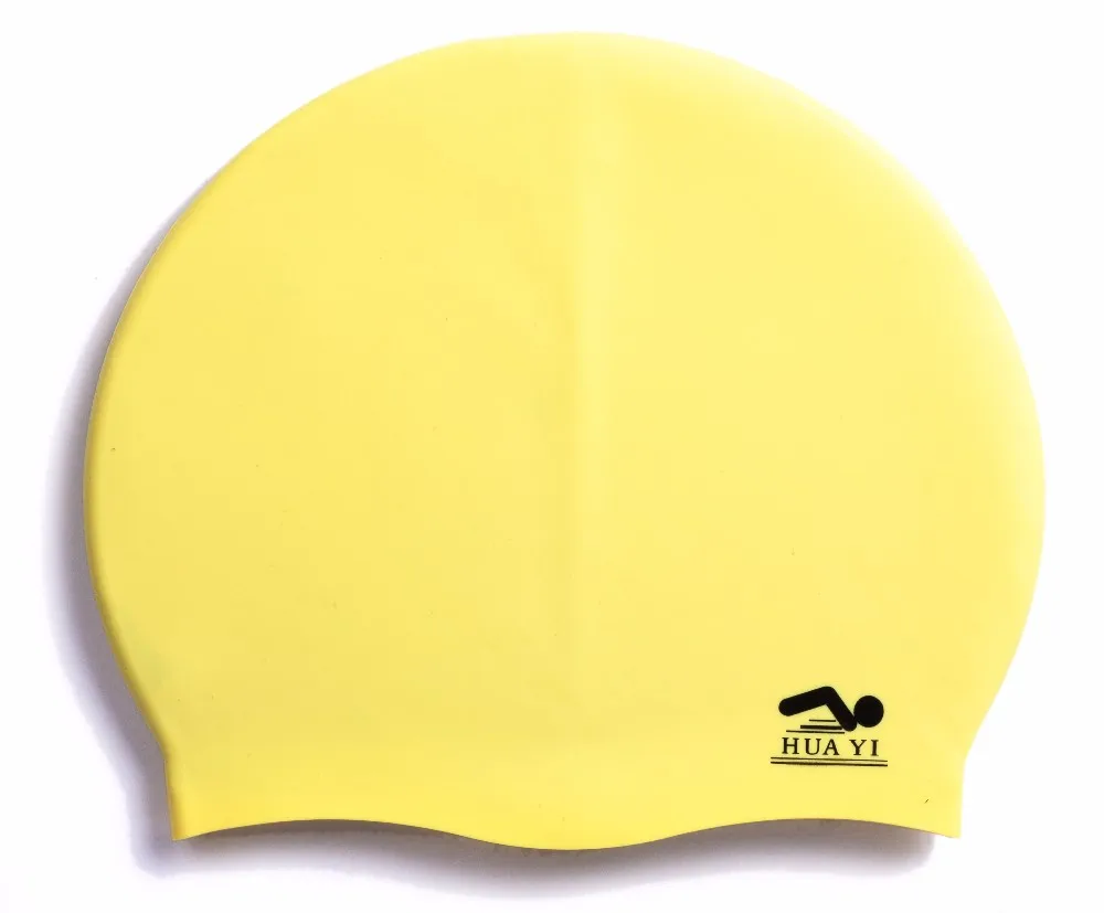 Adult silicone flag Swim Cap ear protection Pure Color swimming cap