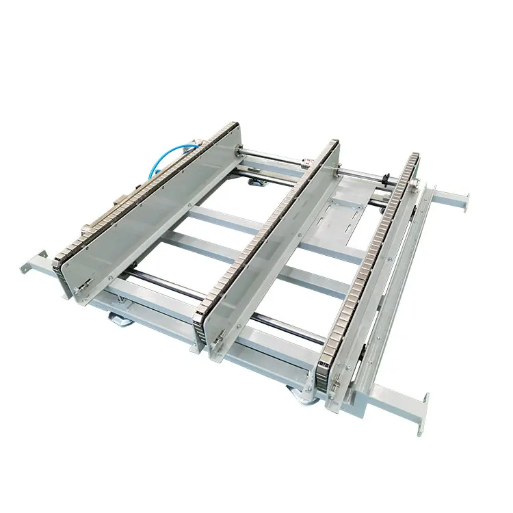 Double synchronous belt drive top lift leveling machine used by  conveyor  line