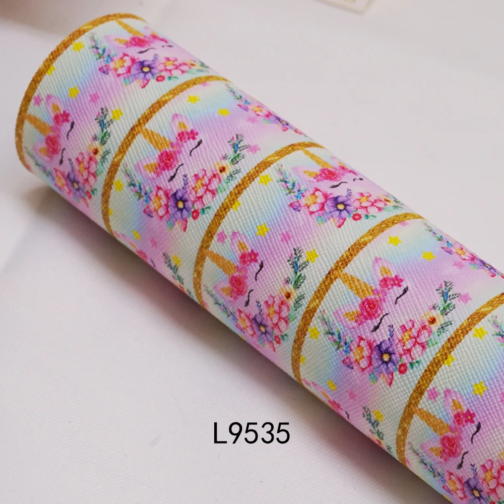 Faux Leather Fabric Synthetic Leather Product Faux Leather rolls Printed Vinyl for Hair Bow and Bags