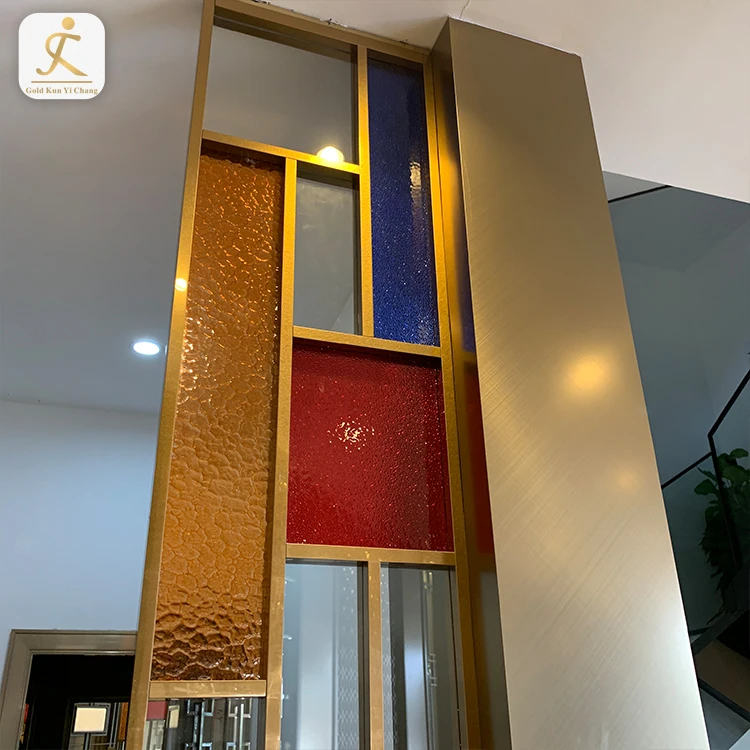 304 201 Stainless Steel Room Full Height Divider Screen Partition Color Patchwork Combination Thin Decorative Room Partition