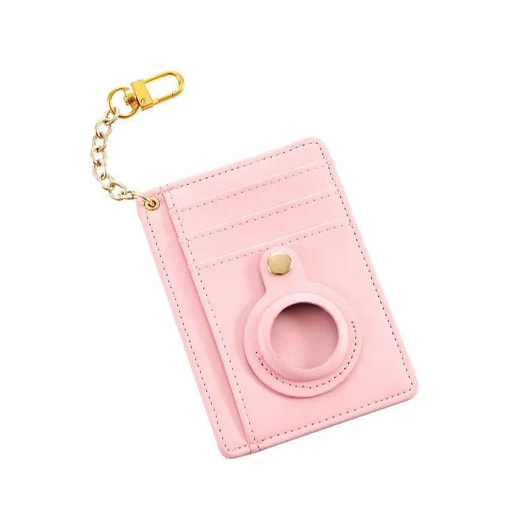 Leather Key Card Holder Wallet with Bluetooth Wireless Electronic Remote Tracking Tag Device Case