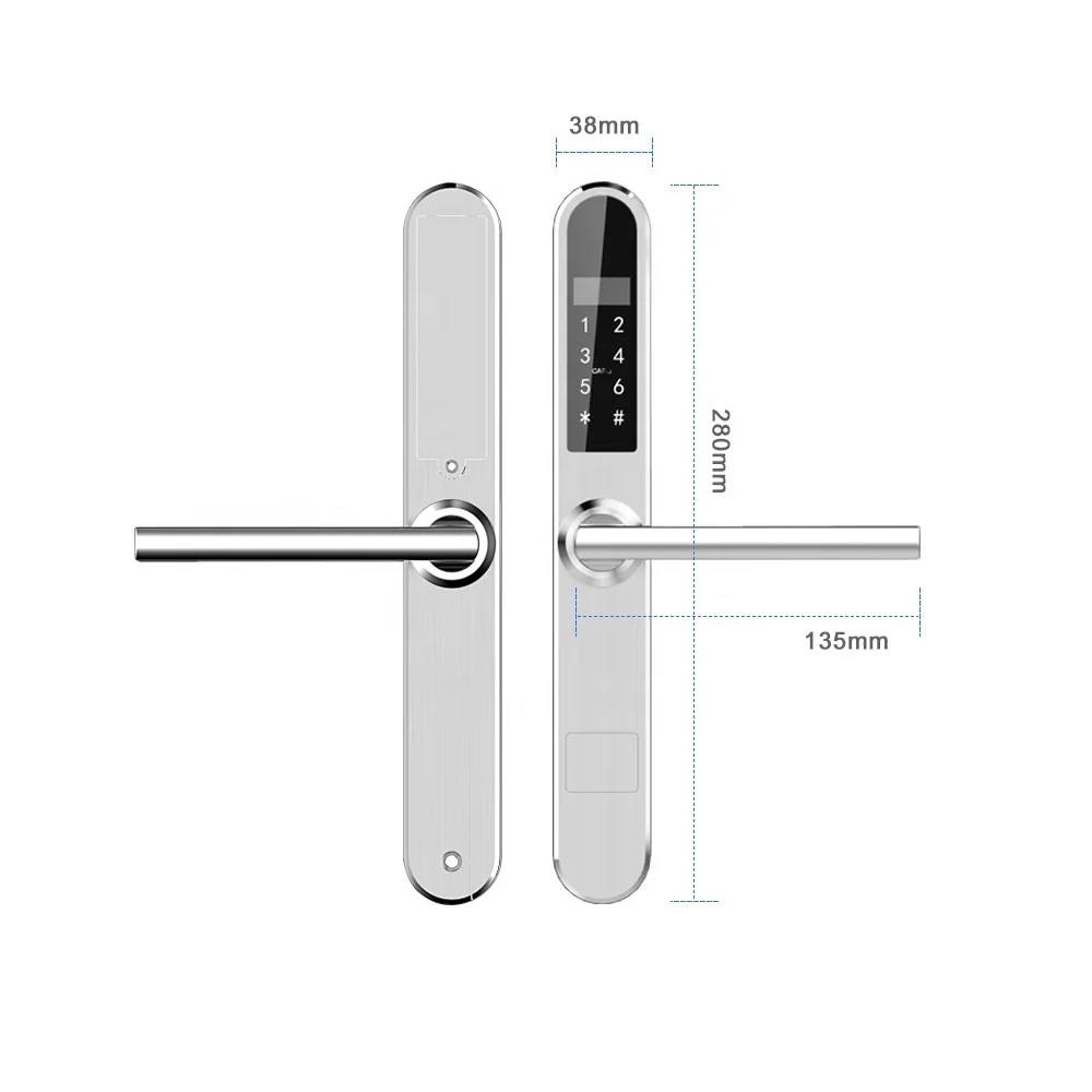 38 мм тонкая панель Smart PIN код и карта комбинированный электронный алюминиевый дверной