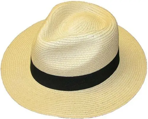 Mens Ladies Fedora Crushable Straw Panama Style Sun Hat Summer Hat