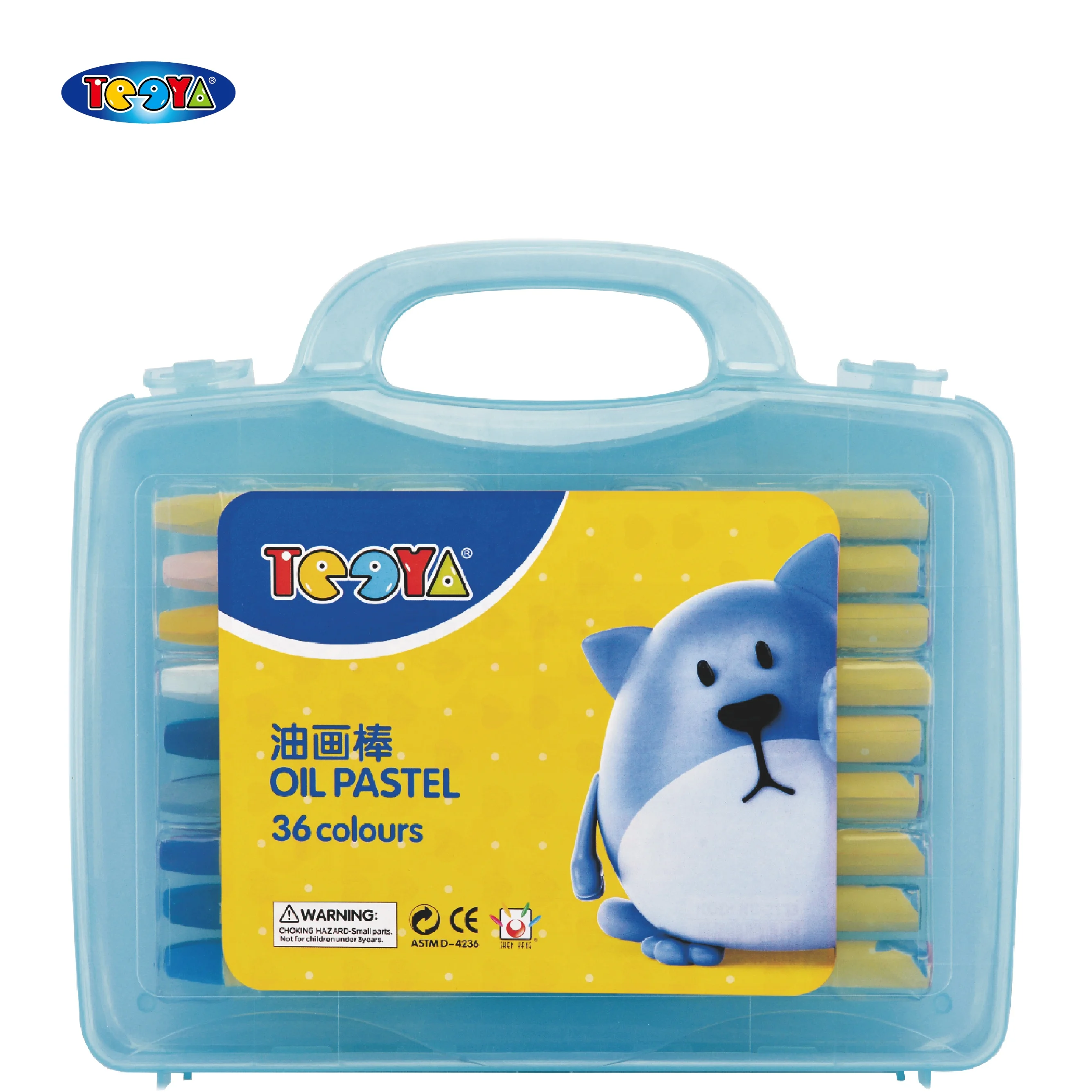 24 COLOR 11X75MM HEXAGONAL OIL PASTEL IN PLASTIC DRUM