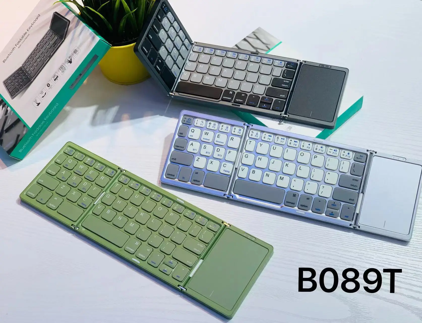 Foldable keyboard with touchpad For Windows Android Tablet mini Bt Wireless Keyboard