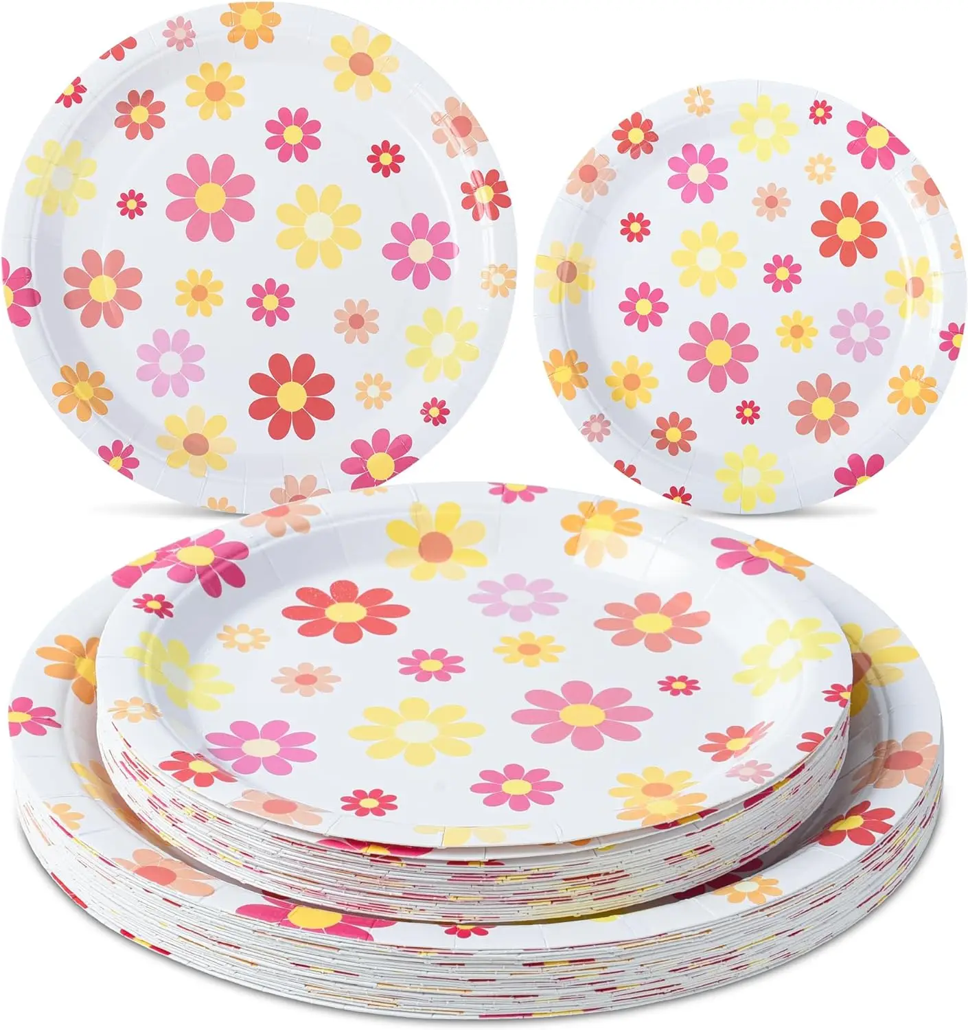 Colorful Daisy Birthday Party Decorations Flower Paper Plates and Napkins Sets
