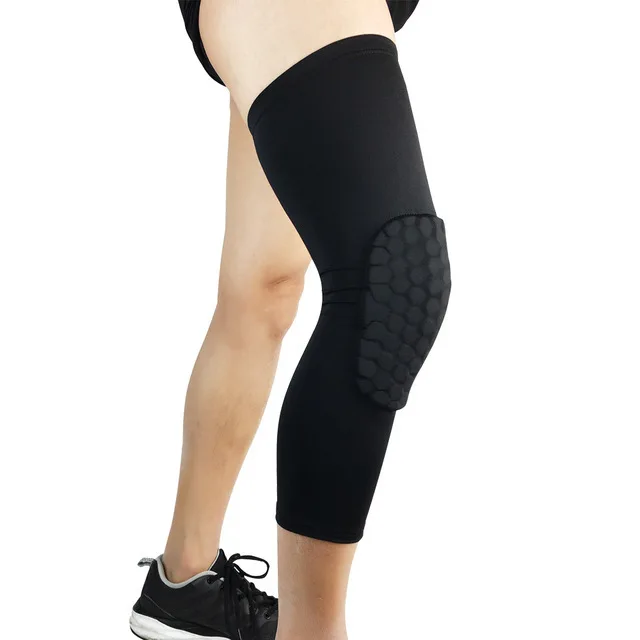 Wholesale Honeycomb Sport Knee Pads Long Compression Protective Knee Pads Knee Support Brace For Basketball Volleyball