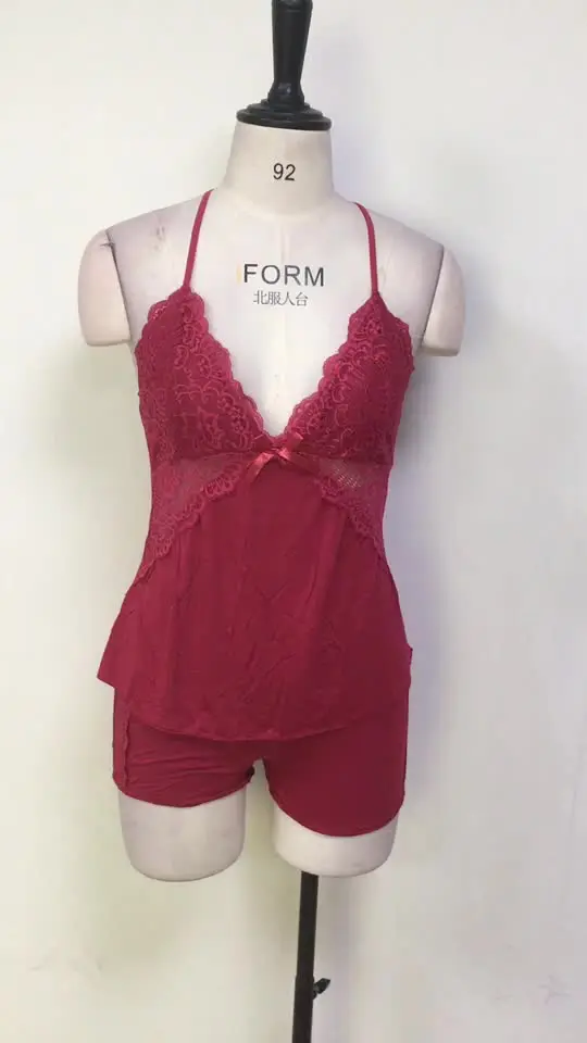 2022 new camisola de encaje sexy conjuntos de pijamas con correa woman ropa de dormir sexy lace sleepwear para mujer