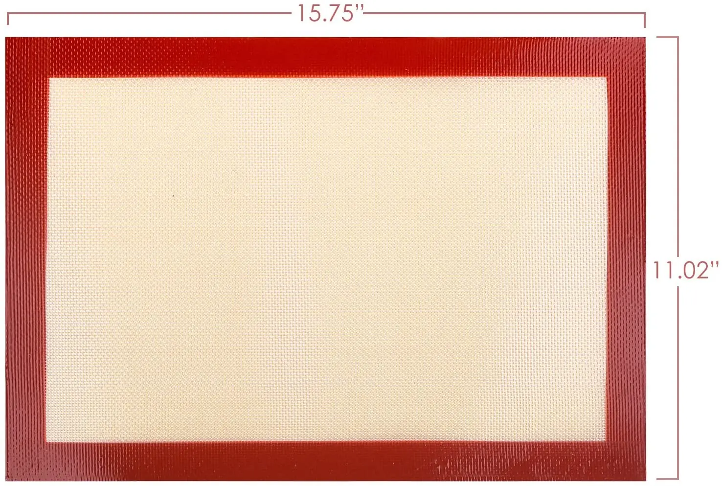 Set of 2 Pack Silicon Baking Mat for Pastry, Premium Large Silicone Baking Mat, Non-toxic High Temperature Proof, Red Edge