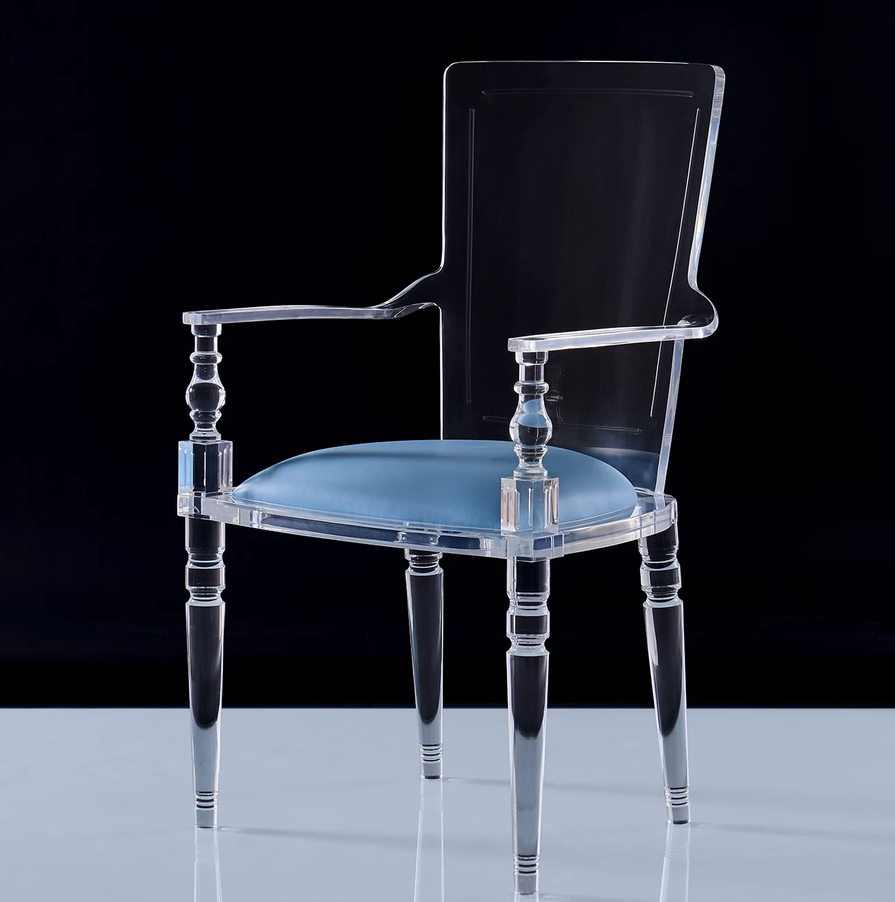 Custom made acrylic chairs with different color cushion acrylic armchairs