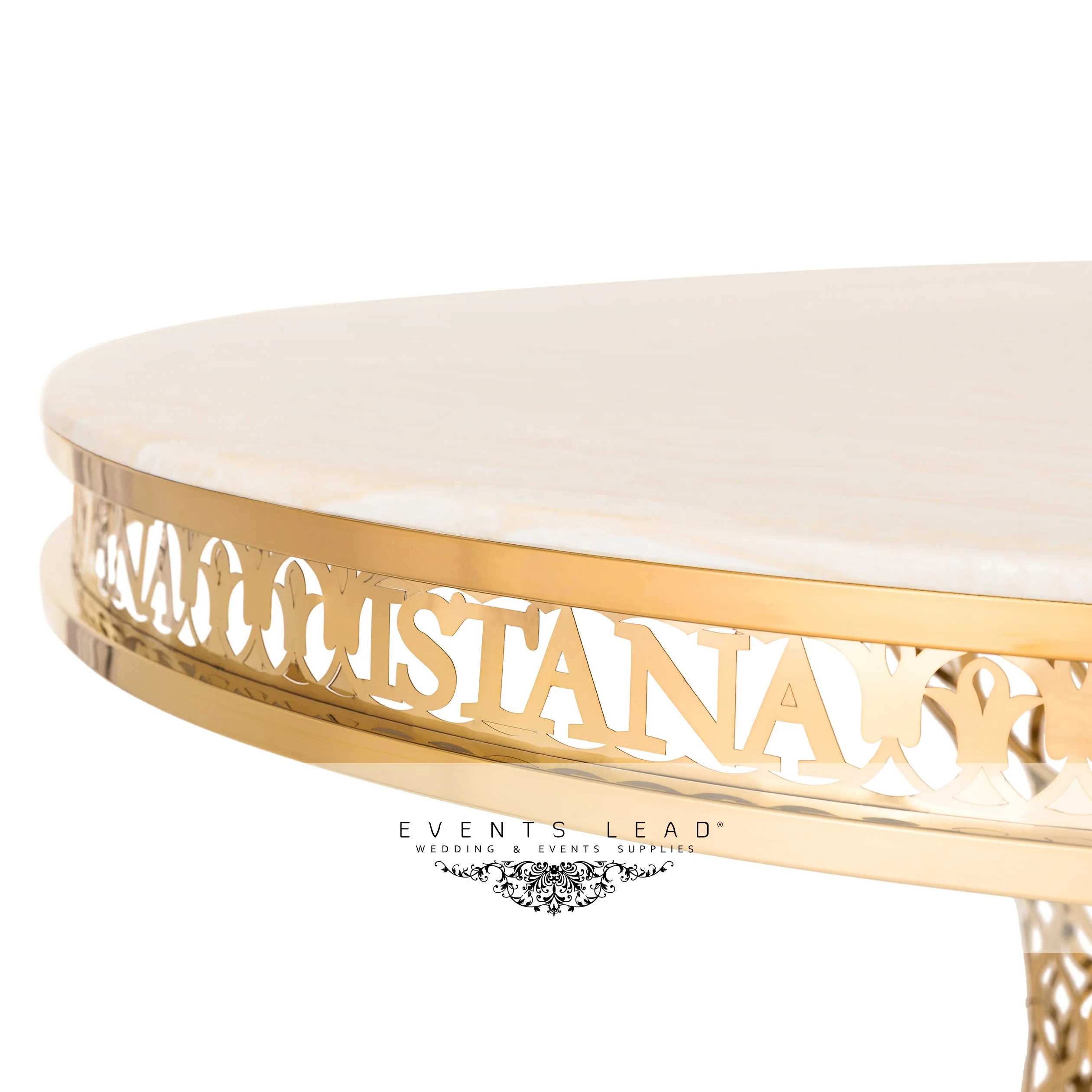 Classic Stainless Steel Golden VEGA ROUND wedding  Dining Table