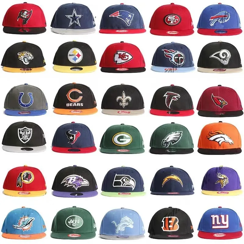 Wholesale  American Football NF L Basketball Baseball New & Era Snapback Caps for 32 teams 3D Embroidered  Championship Caps