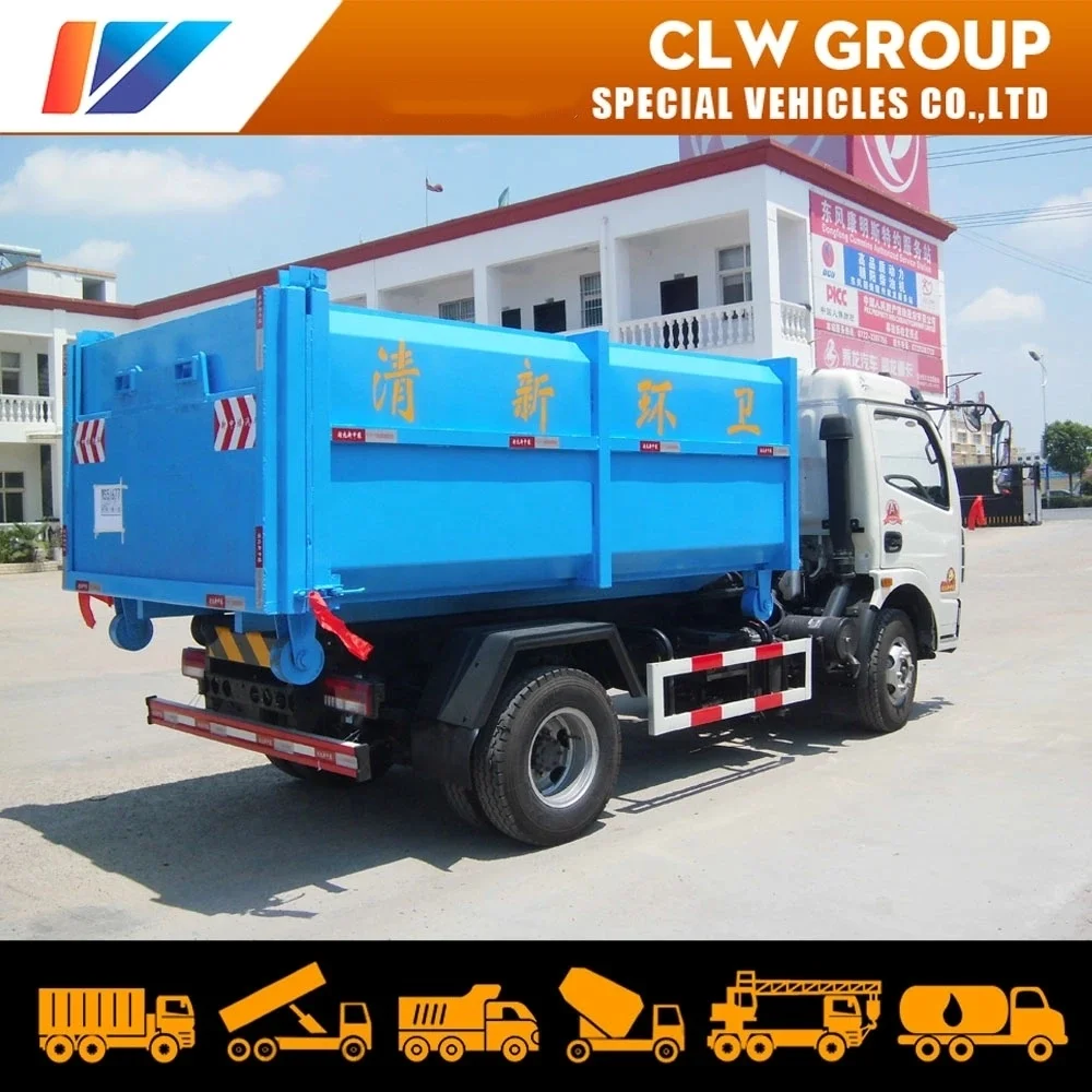 8cbm Stainless Steel Garbage Treatment 5ton Refuse Waste Container roll off Hook Lift Garbage dump Bin Truck