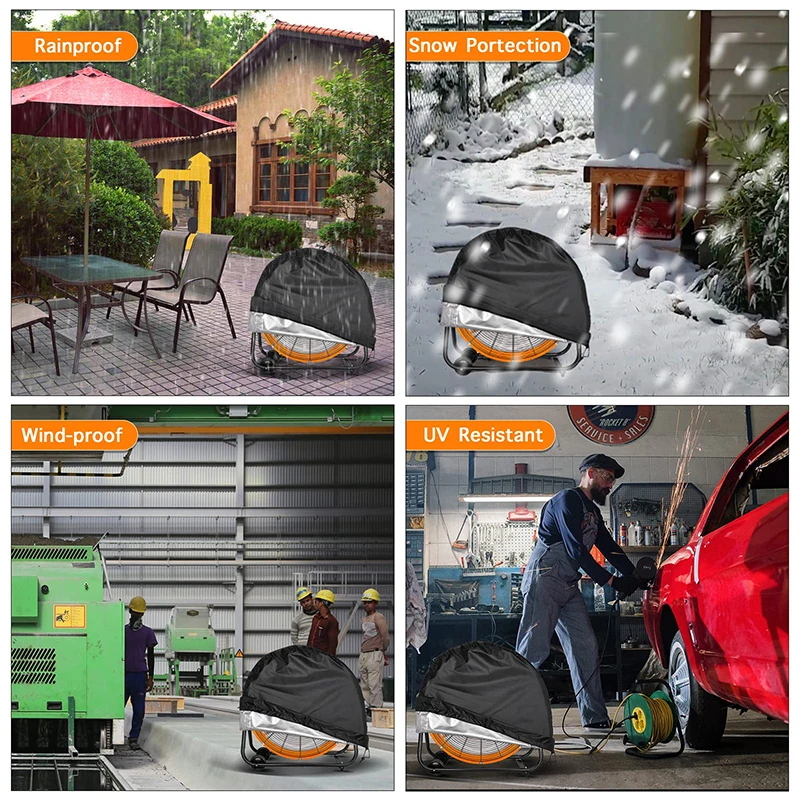 Outdoor Industrial Heavy Duty Waterproof Fan Cover For High Velocity Floor Fan, Drum Fan, High Speed Blower,Suitable