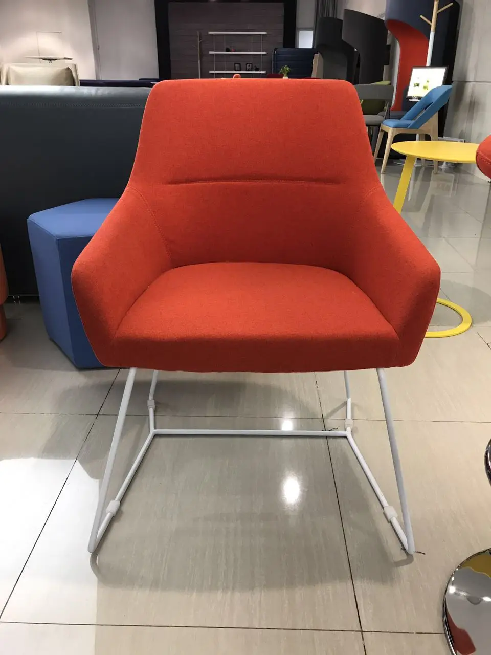 General Modern Green Office Armchair  Ergonomic Chair With Steel Base