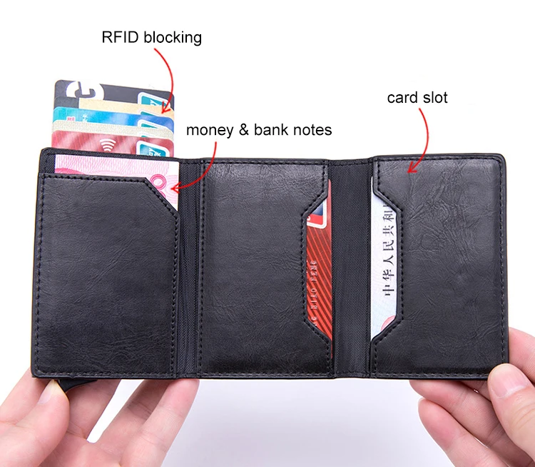 promotion pop up aluminium credit card holder auto metail business card holder for desk