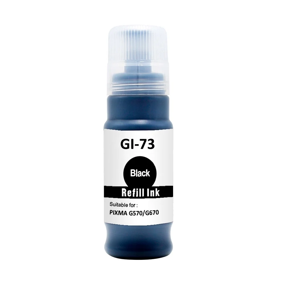 Factory China high quality GI-73 refill ink GI73 Ca non CISS ink GI 53 for PIXMA G570 G670 ink tank bottle 70ml dye