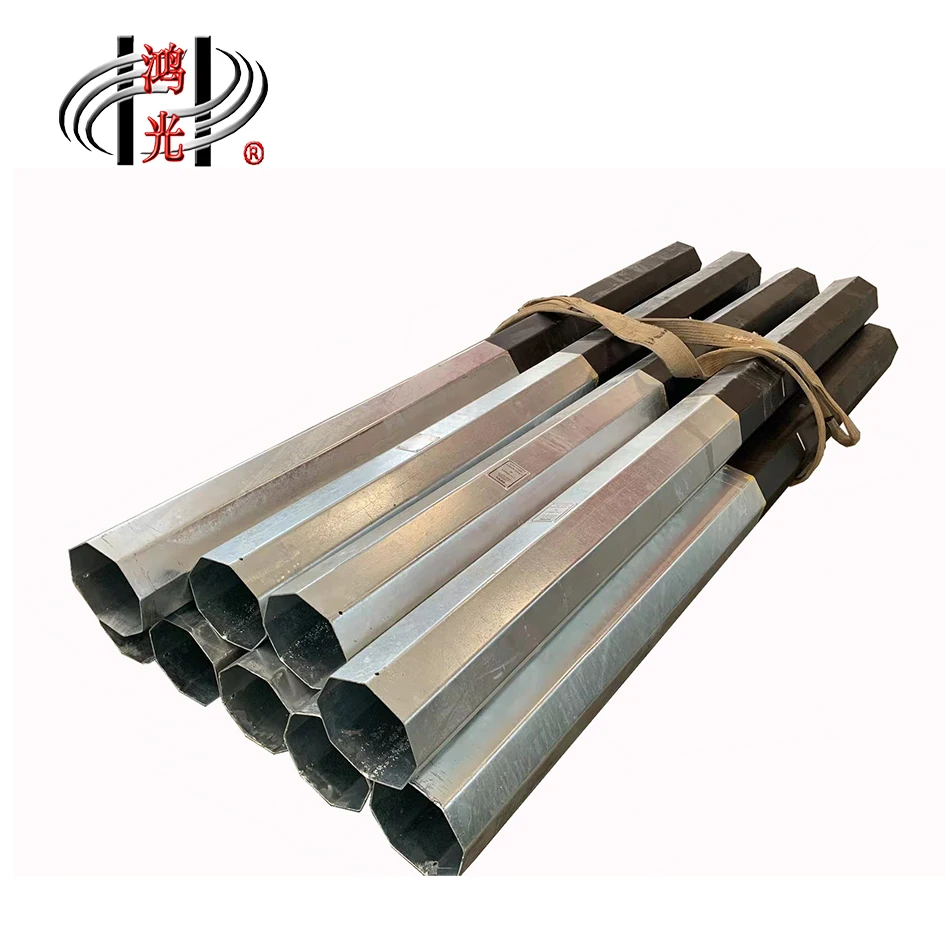 Customized hot Dip Galvanized Electric Power Pole Transmission Line Pole Steel  Poles