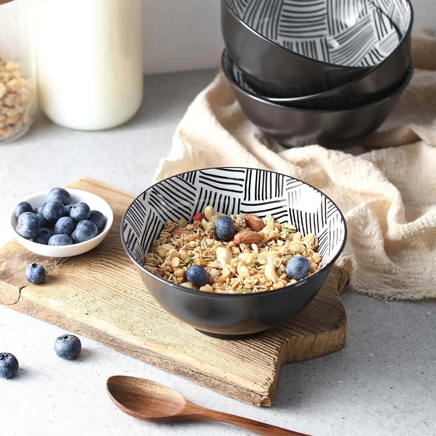 23 Ounce Cereal Bowls, Ceramic Soup Bowls, Porcelain Bowls for Kitchen Japanese Bowls