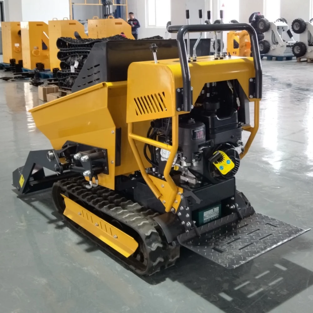 FREE SHIPPING Automatic Manual Mini Tracked Dumper Hydraulic Diesel Dump Transporter Multifunctional Crawler Mini Dumper Truck