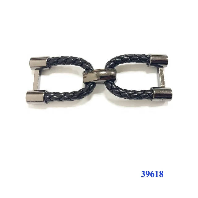 Wholesales customized men zinc alloy shoe chain buckle with rope 73 mm