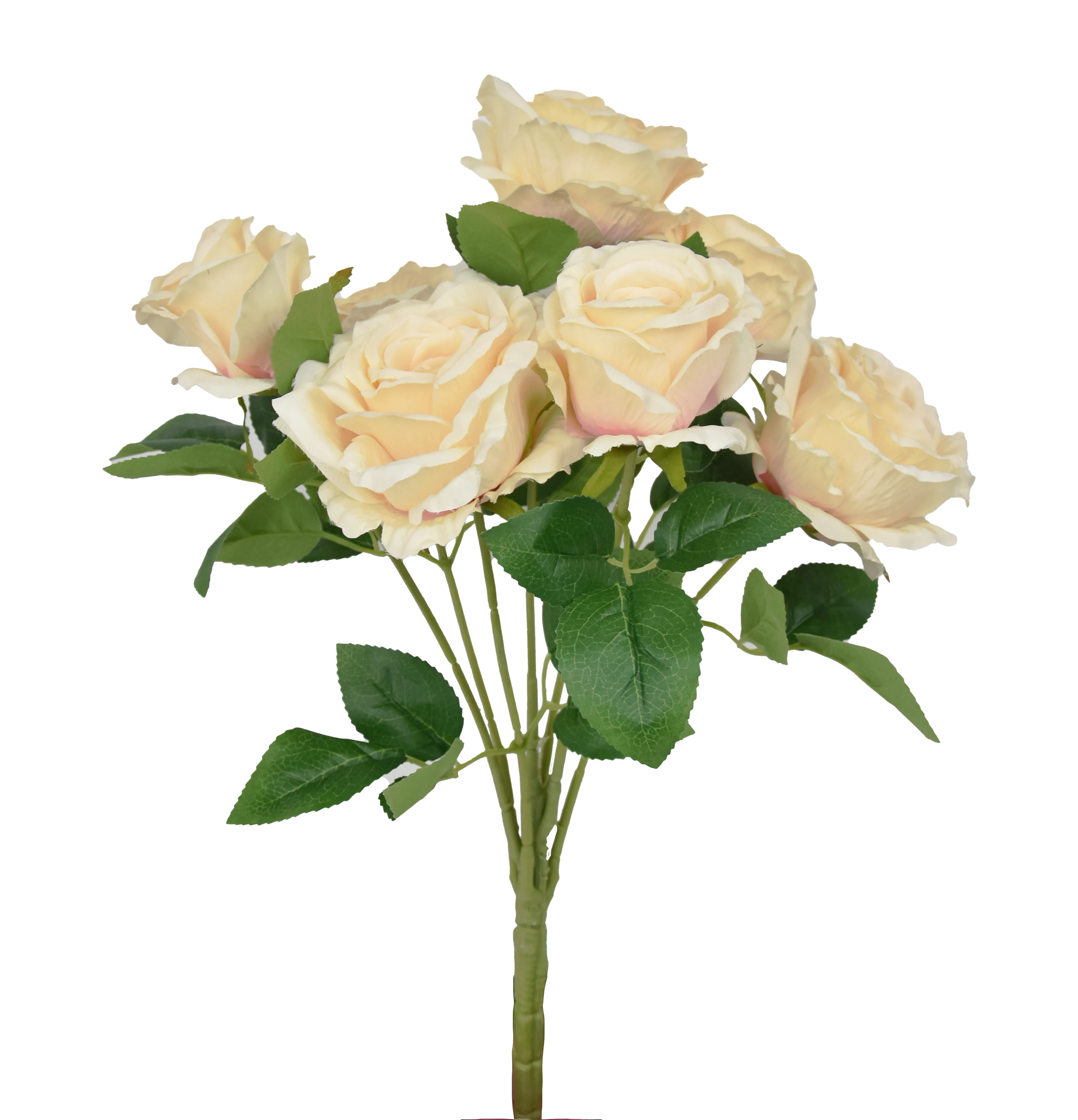Artificial Flower Bouquet Wholesale orange romantic style big roses  artificial rose for Bridal bouquet