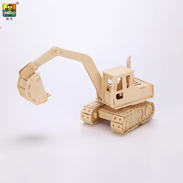 Excavator Toy Vehicle Truck Model Pull Back Metal Construction Truck Bulldozer Toy Wooden DIY boy Birthday party Gift Collection