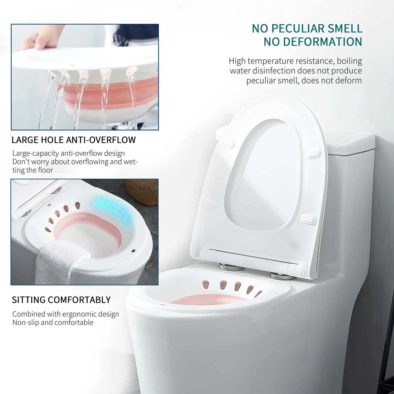 Foldable Squat Free Sitz Bath, to Treat Postpartum Wounds,  Episiotomy Recovery & Yoni Steam  Reusable Vaginal Care Basin