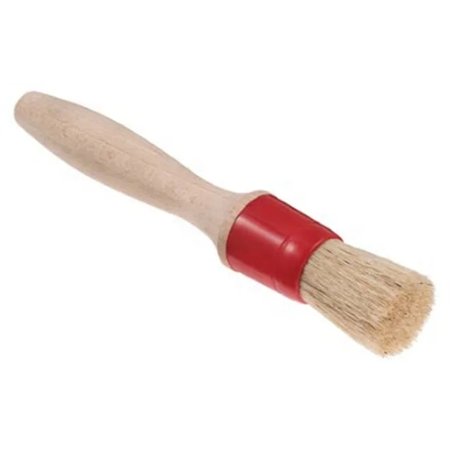 Spare round brush for  glue containers  6#8# 10# 12# wooden handle plastic ring for footwear  factory glue bristle shoe brushes