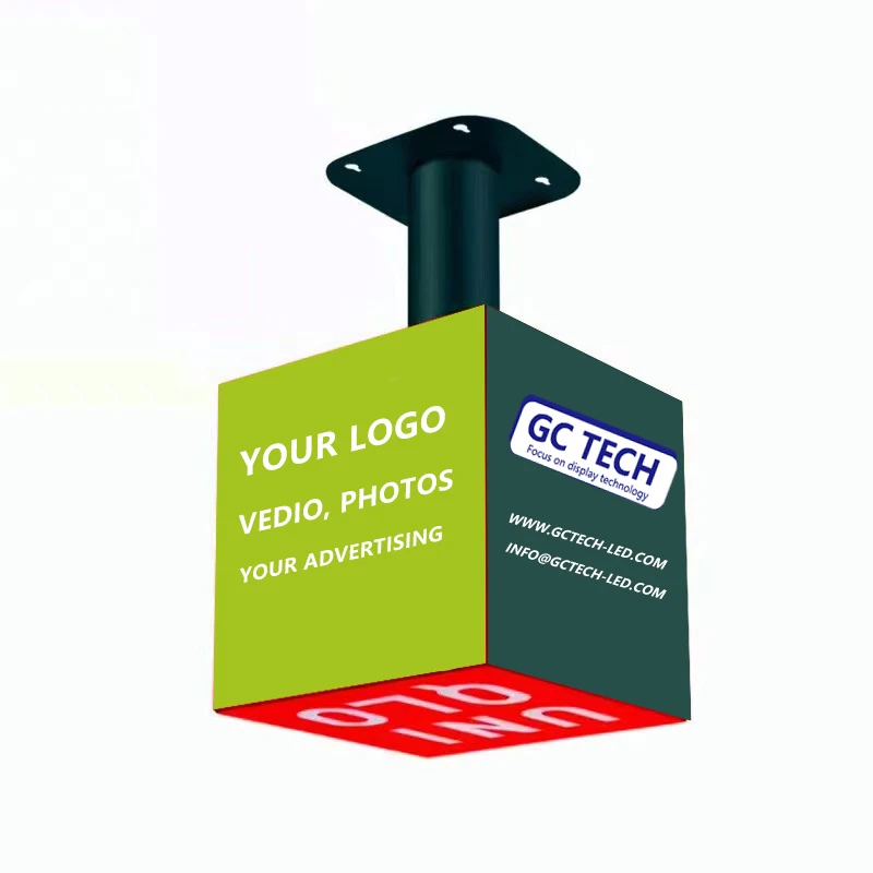 Outdoor Led Cube Screen Sign Square Corner Angle Display