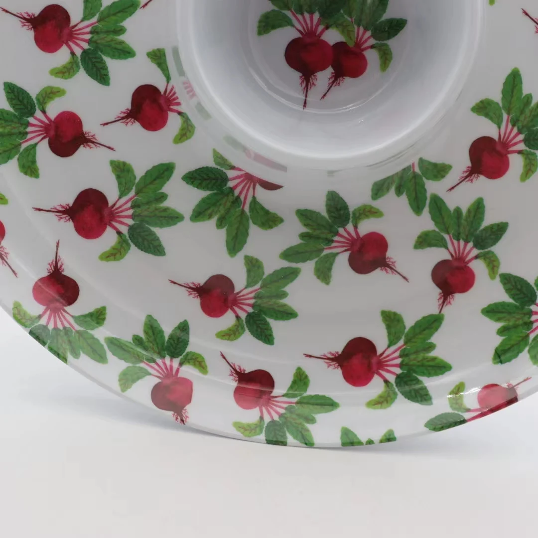 Заводская поставка индивидуальная меламиновая посуда оптовая продажа Меламиновый круглый лоток для чипа можно мыть в посудомоечной машине