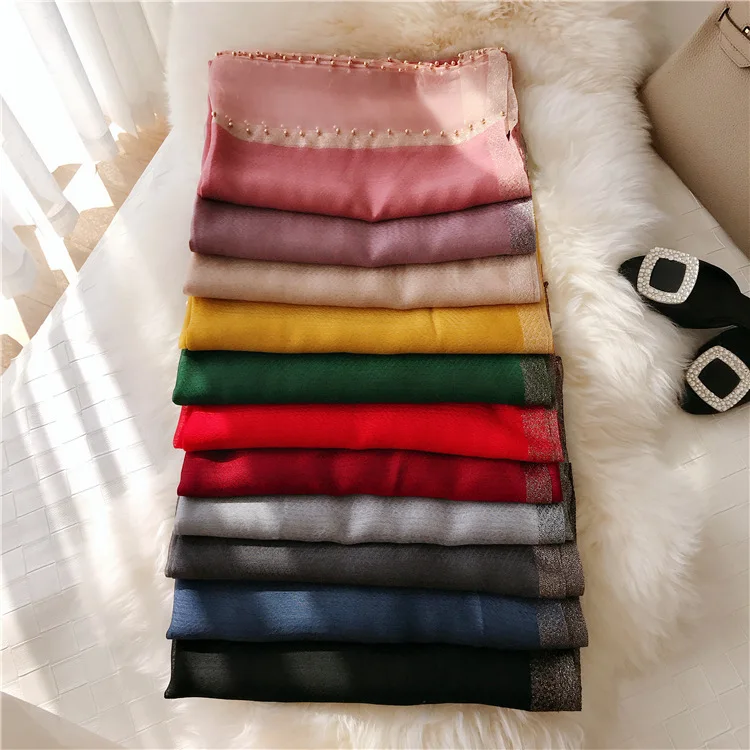 Dubai Popular Stylish Sexy Girl Colorful Gloden Glitter Women Muslim Hijab Beach Indian Silk Shawl Scarf