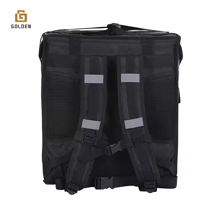 Golden Custom Eco Friendly Reusable Supermarket Thermal Insulated Non Woven Cooler Shopping Bag For Grocery Hot Food Delivery