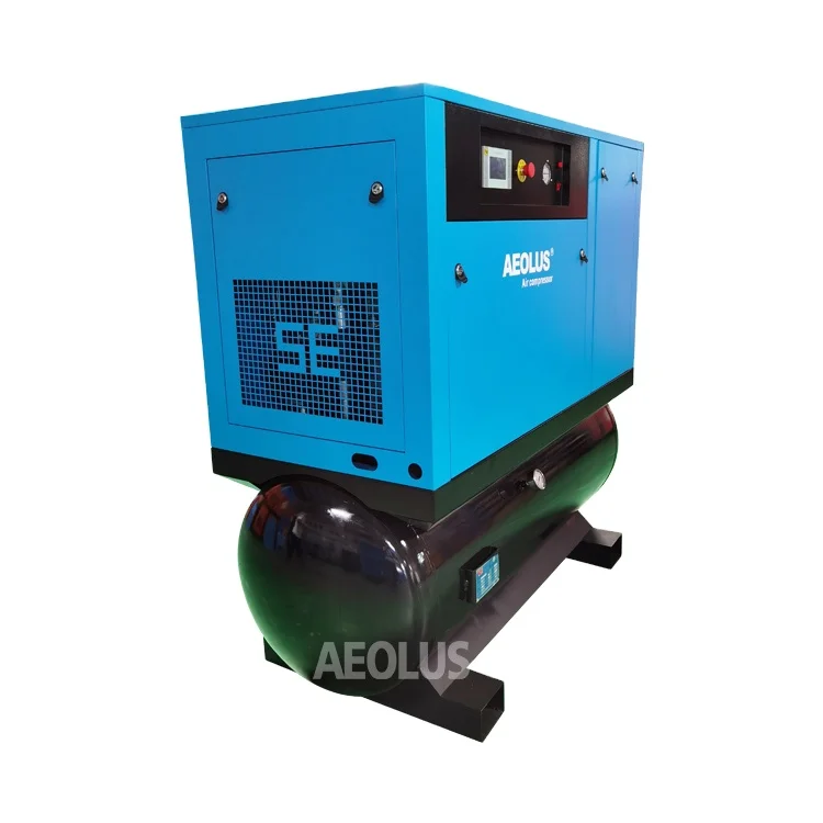 
Воздушный компрессор AEOLUS, малошумный воздушный компрессор для установки на гору 500 lilter, все в одном, винтовой воздушный компрессор 11 кВт 