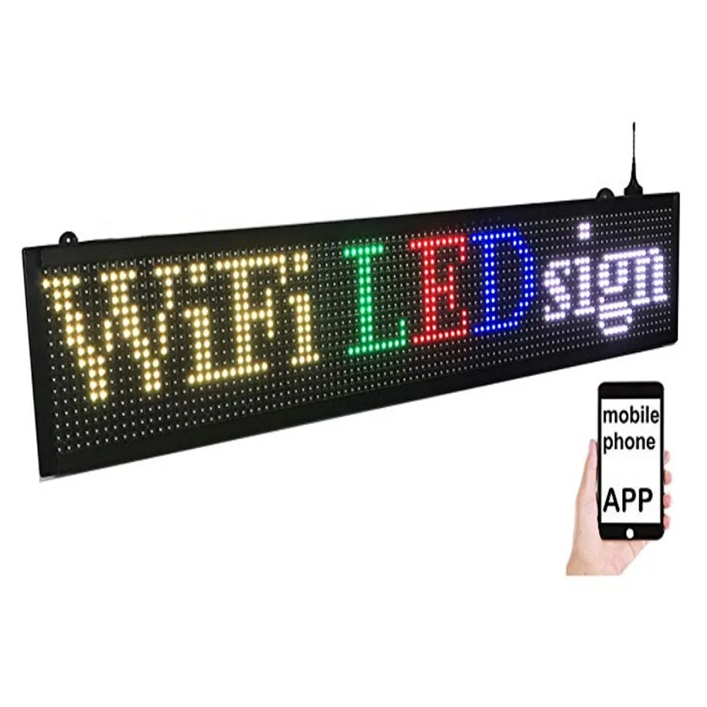 7 color led scrolling display message board WIFI LED Sign Display Programmable Screen Scrolling text letter p5 led display