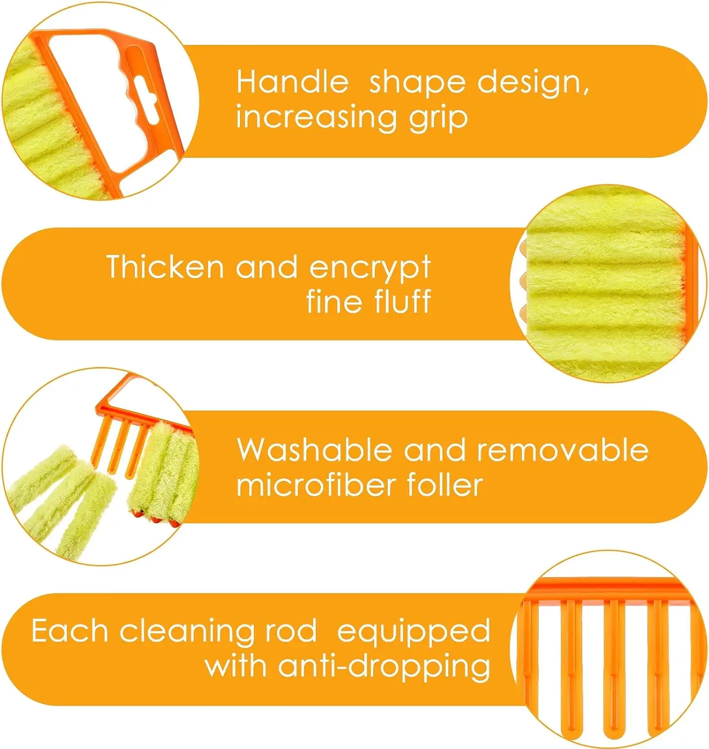 SEQ 7 Finger Hand Held Dusting Cleaner Tool for Air Conditioner Wood Blinds Dust Dirt