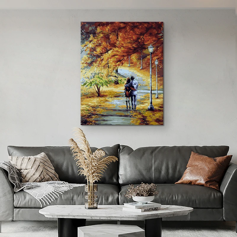 Couples DIY painting by number filling color decompression digital oil painting nude sexy art painting by numbers for adults