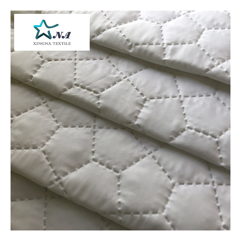 Hotsale Thermal Waterproof Pentagon Cotton Pongee Quilted Fabric For Outdoor Clothing Jacket Coat In 100% Polyamide