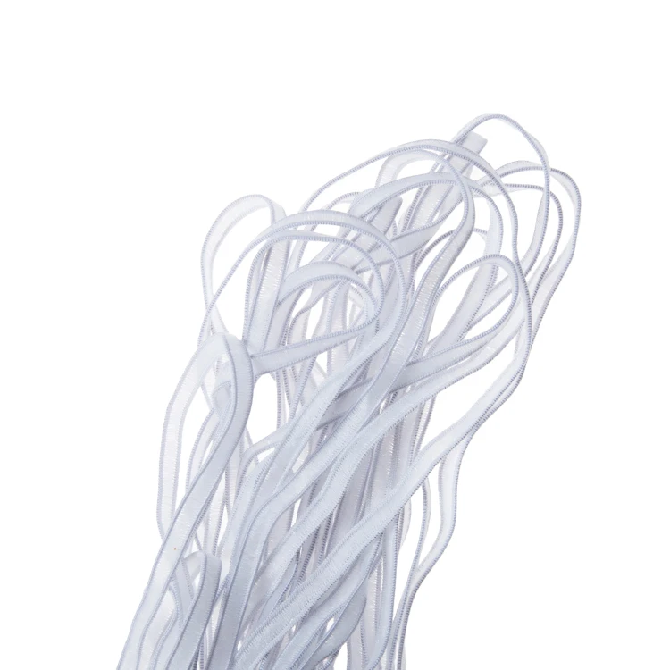 4 MM Latex Elastic Band  with 2 Core  Elastic  Braided Flat Strip  for Garment