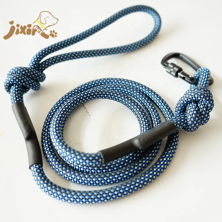 Navy Blue Mountain Climbing Rope Carabiner Leash 6 Feet