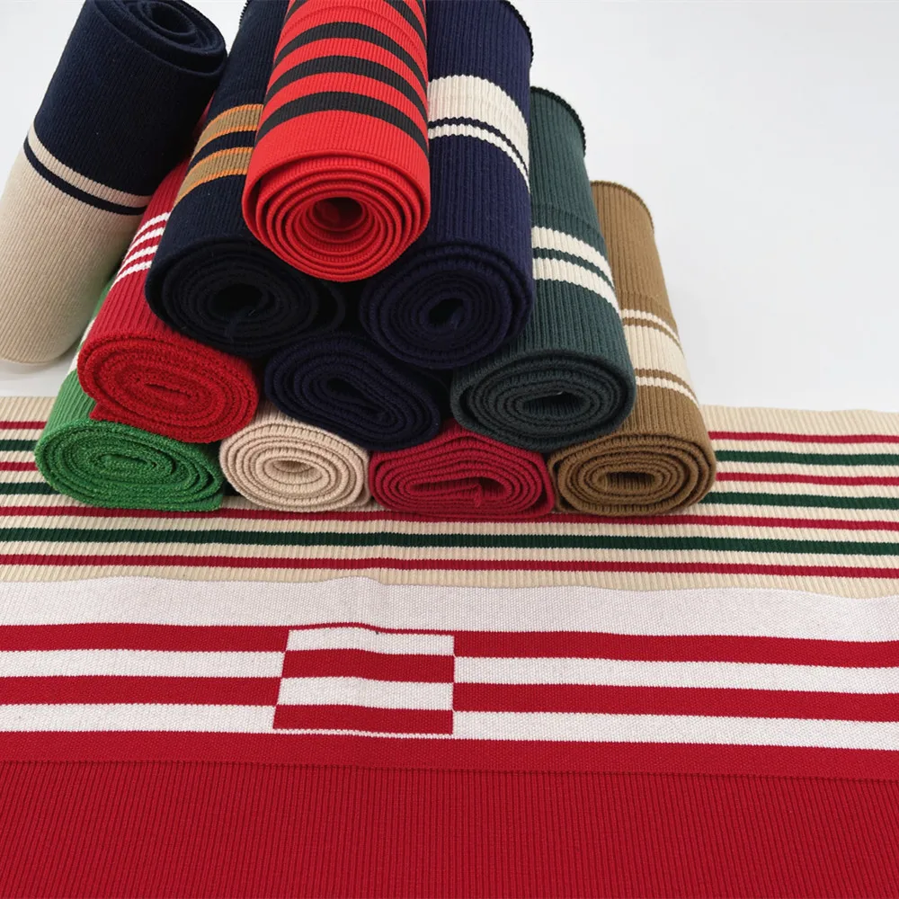 95% cotton 5% spandex super thick dyeing 2X1ribbed knit cuff decorative leader lip T-shirt Chinese factory supplier