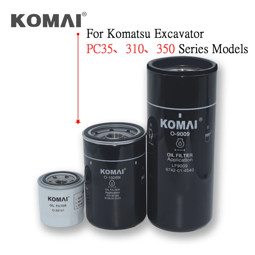 KOMAI Oil Filter Element PC35 PC130 PC200 PC200-7 PC200-8 PC300 PC350 PC400 PC400-8 Excavator Engine Oil Filter For Komatsu