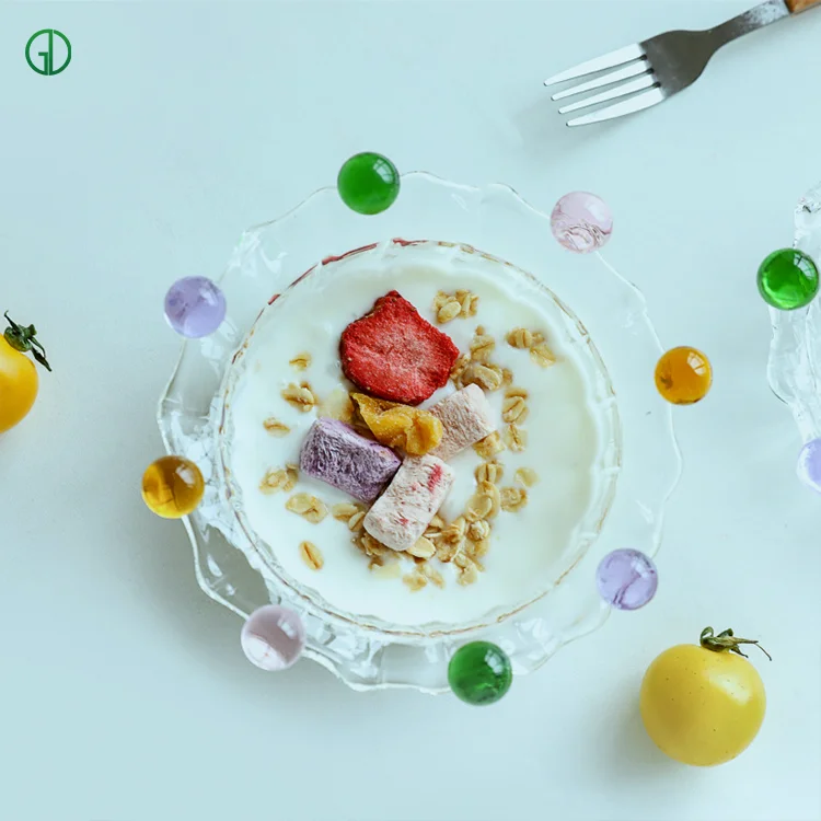 Creative Crown Fairy Bowl borosilicate glass heat resistant glass Bowl Colorful Dessert salad oatmeal yogurt Ice cream bowl