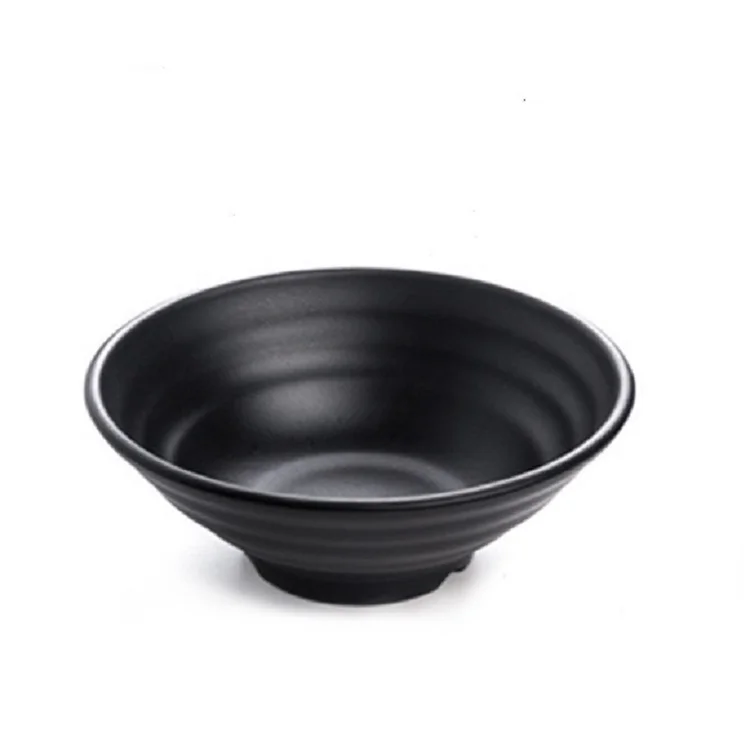 Japanese Ware Restaurant Melamine Black Rice Ramen Soup Noodle Udon Bowl