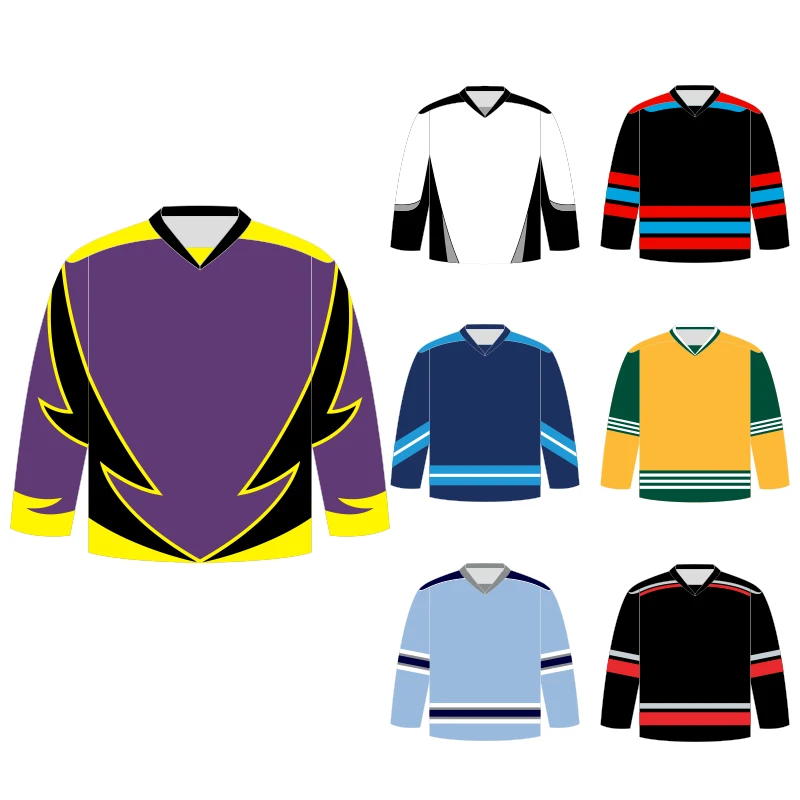 Customizable Unlimited Name and Color Hockey Jersey Team Apparel Sublimation Ice Hockey Uniforms