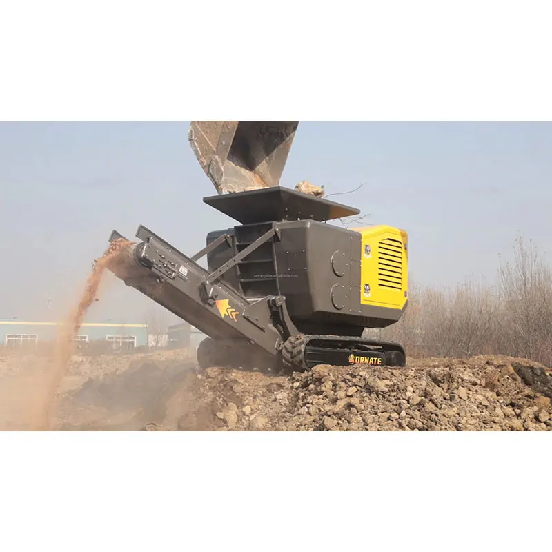 High Performance 70-90 walking engine pow Mining Mini Stone Crusher Mobile Machine