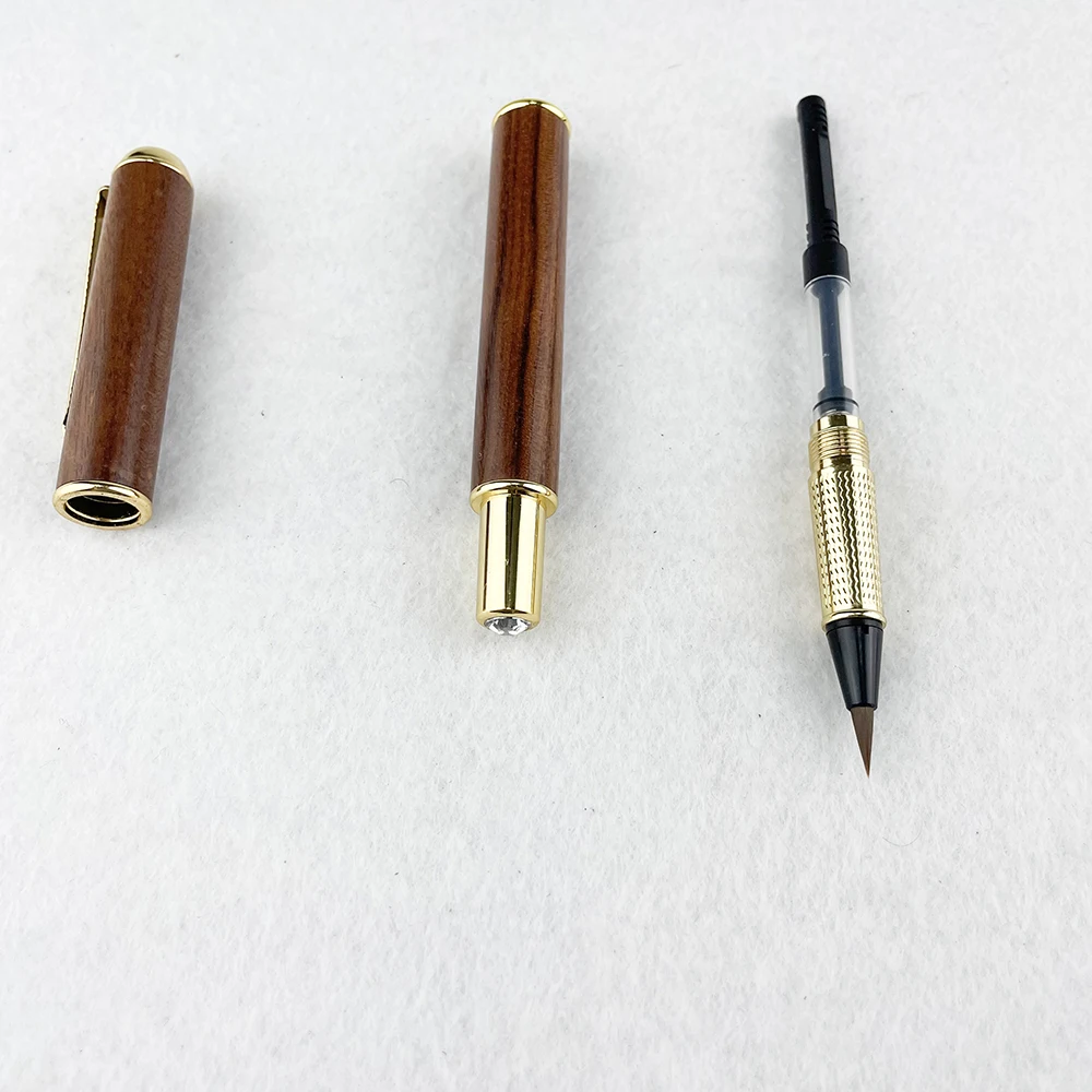 wood calligraphy brush pens  refillable Chinese ink wash Drawing pen with customize logo