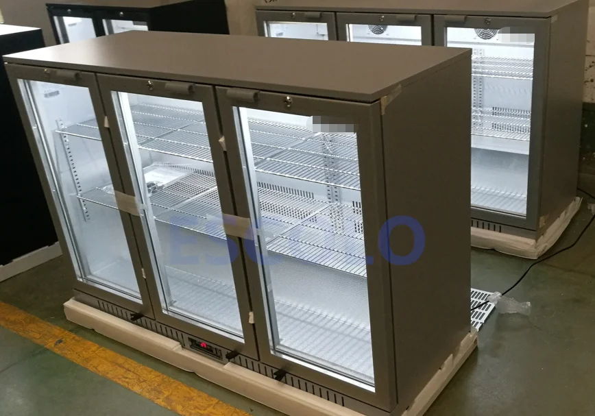 3 Door Back Bar Cooler Commerical Stainless Steel Undercounter Chiller Refrigerator